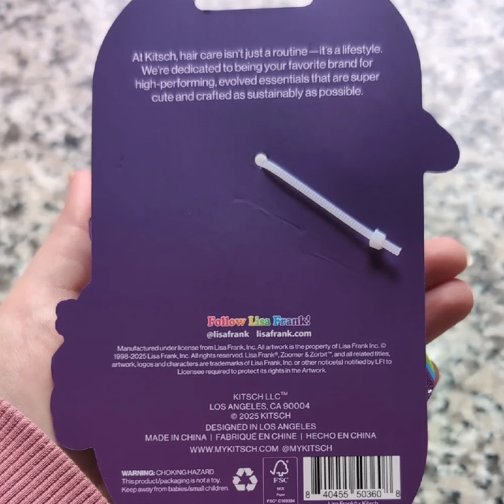 Lisa Frank Purple Glitter Claw Clip with Alien Car - Picture 3 of 3